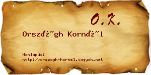 Országh Kornél névjegykártya