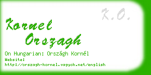 kornel orszagh business card