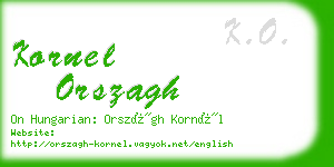 kornel orszagh business card